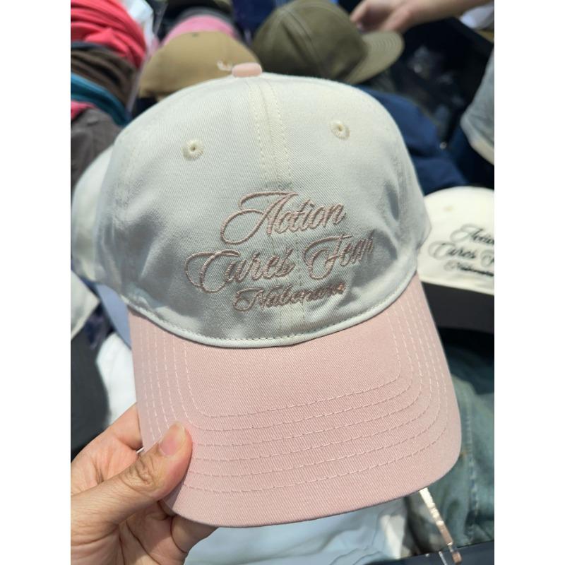 Letter embroidery color matching baseball cap for women, small face, simple, light and breathable sunshade cap for men
