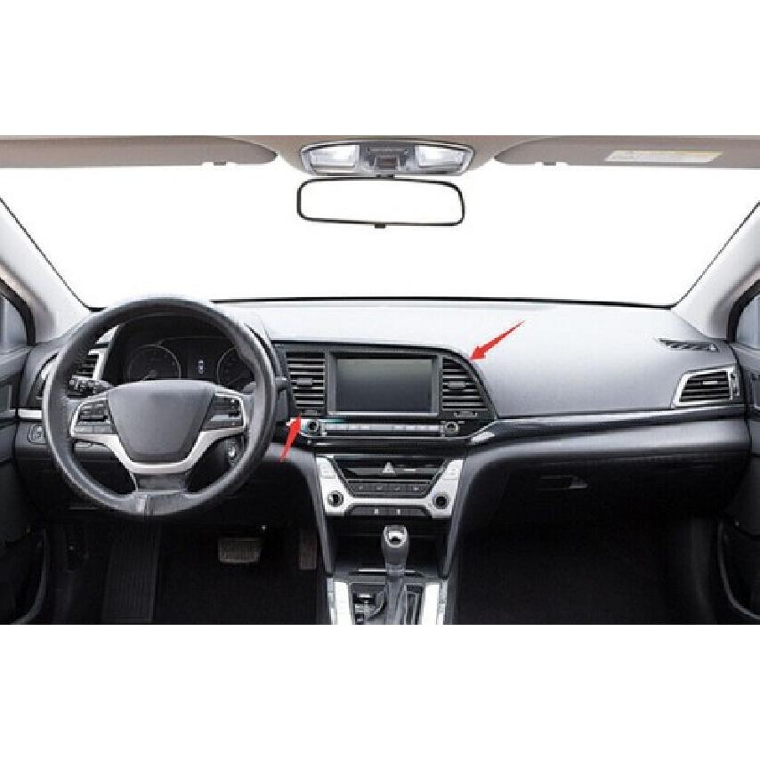 For Hyundai Elantra 2017-2018 Carbon Fiber Steel Center Console Navigation Panel