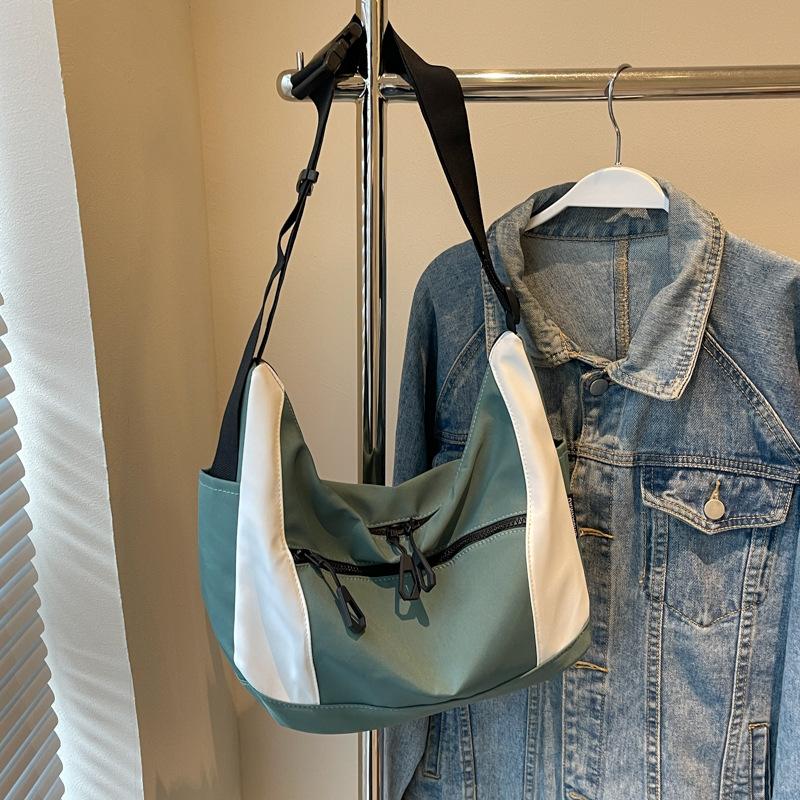 Large capacity bag women's 2025 new lazy style personality casual oxford cloth shoulder crossbody bag student class bag