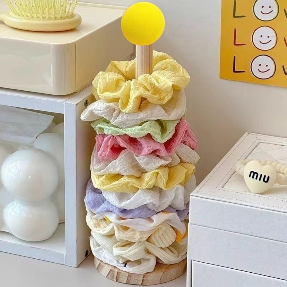2Pcs Multi-purpose Hair Rope Holder Wooden Hair Scrunchies Hairpin Organizer  Bangle