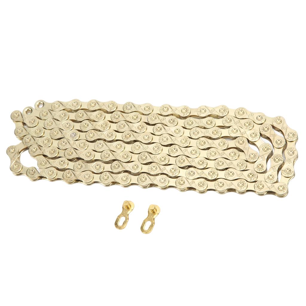 Mountain Bikes Chain 9 Speed Electroplate Rustproof Stable 2 Bridges Type Bike Chain with Chain