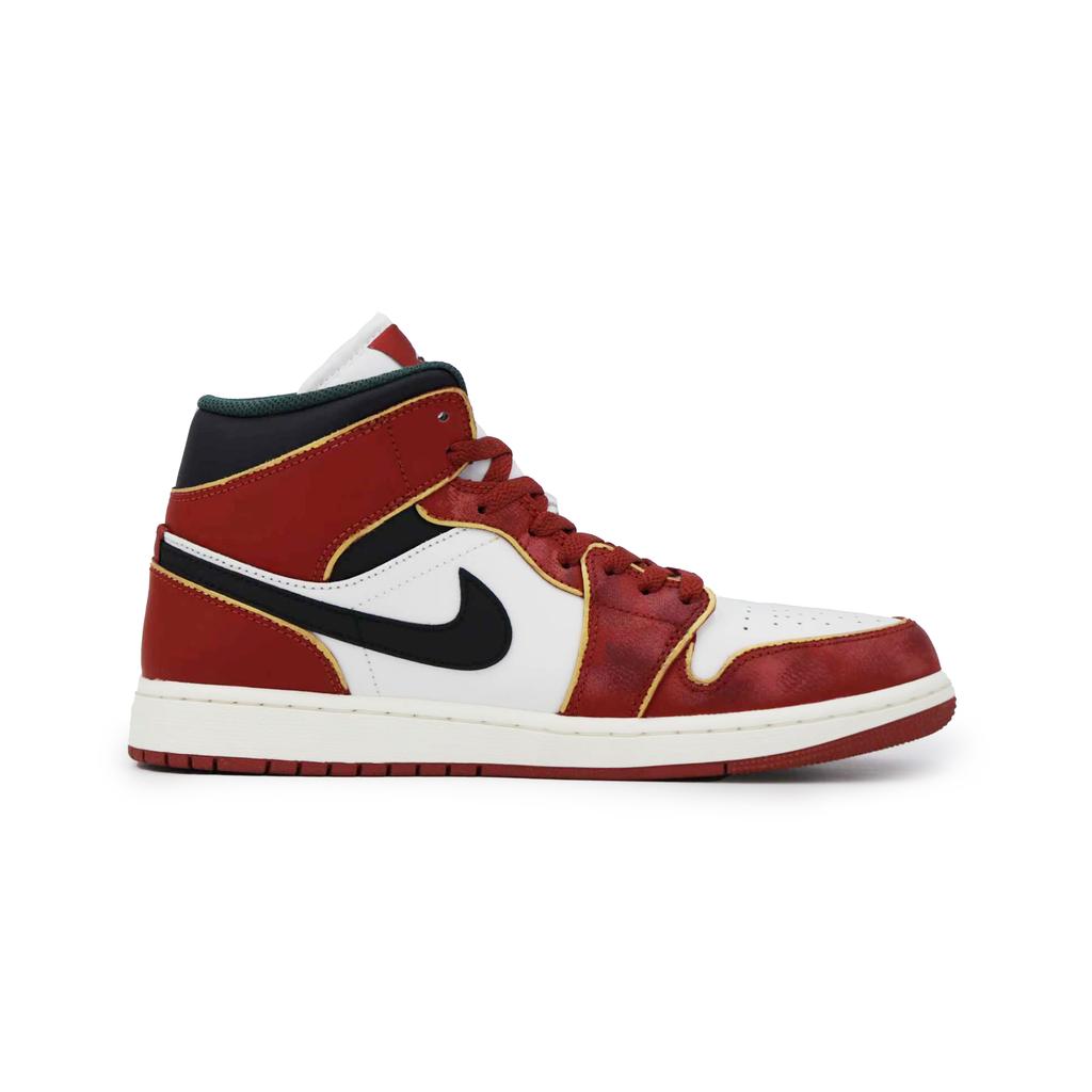 Jordan Air Jordan 1 Mid top Vintage Basketball Shoes Unisex Red Black White DQ8426-105(Team17-)