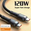 120W Fast Charge Cable PD Quick Charging High Quality USB C TO USB Type C Cable For iPhone Xiaomi 17Plus Pro Max Samsung S24