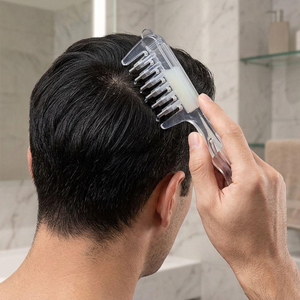 Rolling Metal Teeth Scalp Liquid Guide Comb Hair Care Comb Scalp Beard Car