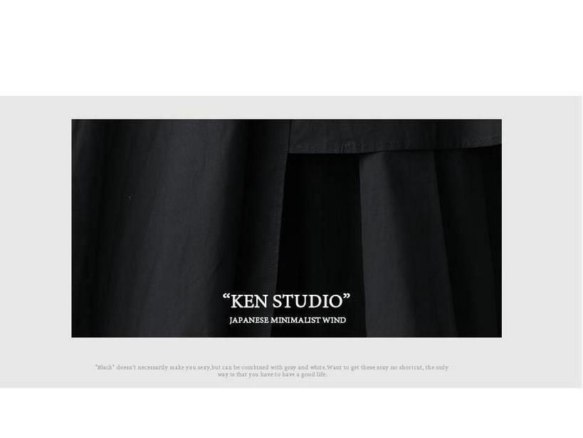 Women's High Waist Black Fishtail Midi Skirt - Irregular Swing, Japanese Style for Spring & Autumn