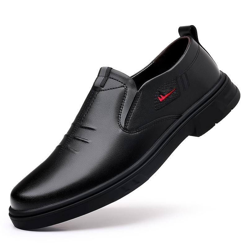 Soft-soled Soft-faced Leather Shoes Comfortable Overfitting Lazy Shoes Driving Shoes Waterproof Hotel Work