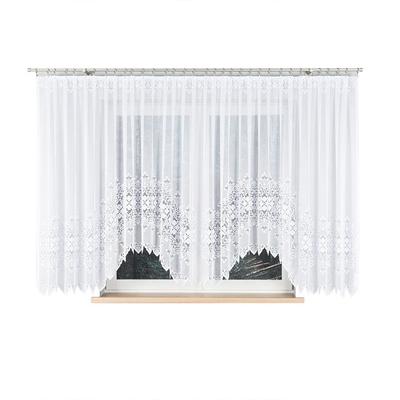 Nadia - Ready-Made Jacquard Curtain With A Cut At The Bottom - 500X160 Cm - White