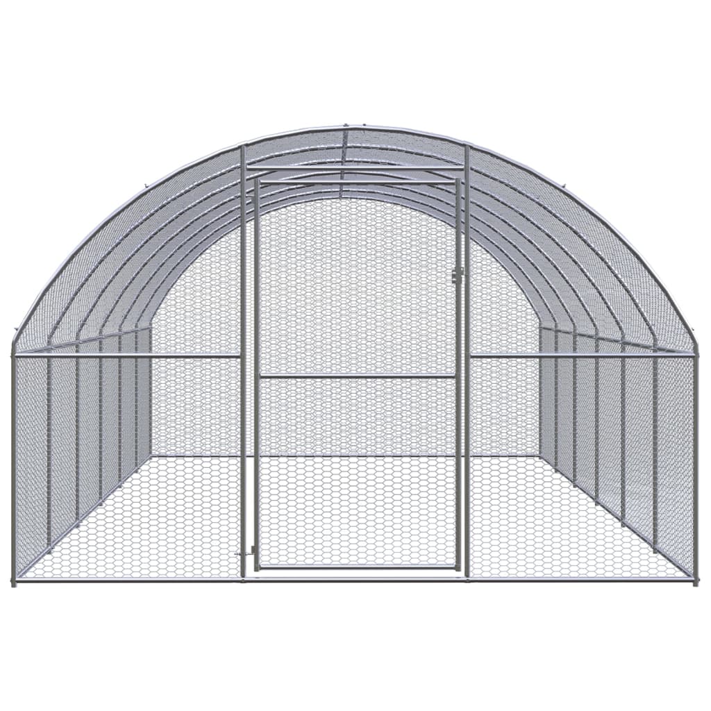 Vidaxl Outdoor Chicken Coop, 3X6X2 M, Galvanized Steel