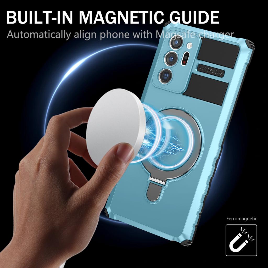 For Samsung Galaxy Note20 Ultra/Note20 Ultra 5G Case PC+TPU Kickstand Magnetic Phone Cover