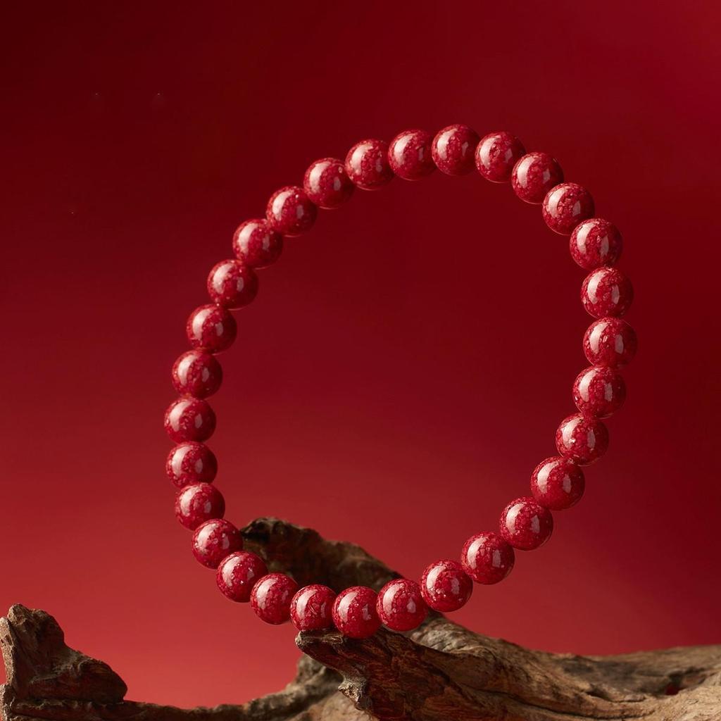 Guizhou Tongren Fully Translucent Natural Cinnabar Bracelet