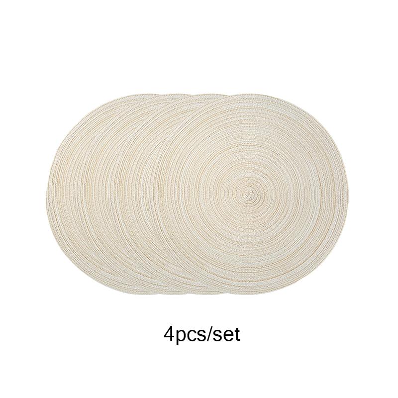 4pcs/set High Quality Handmade Round Woven Braided Placemats 15 Inch Round Table Mats for Dining Tables