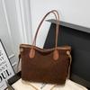 Plush Large-capacity Tote Bag Women's New Fashion Handbag Simple Casual Commuter Shoulder Bag