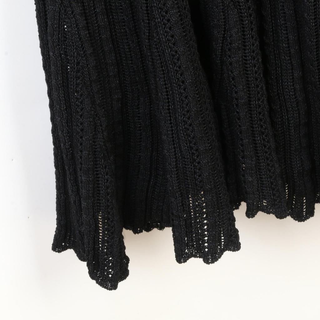 Elegant Women's Fishtail Long Dress: V-Neck, Hollow Knit, Long Sleeve, Bodycon Style