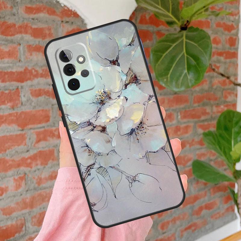 Oil Painting Flowers Cover For Samsung Galaxy A55 A35 A25 A15 A52 A32 A12 A14 A34 A54 A51 A71 A13 A33 A53 Case