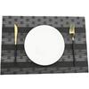 Black Weave Checkered Wine Cup Pad PVC Washable Placemats for Dining Table Mat Non-slip Placemat Set In Home Kitchen Accessories