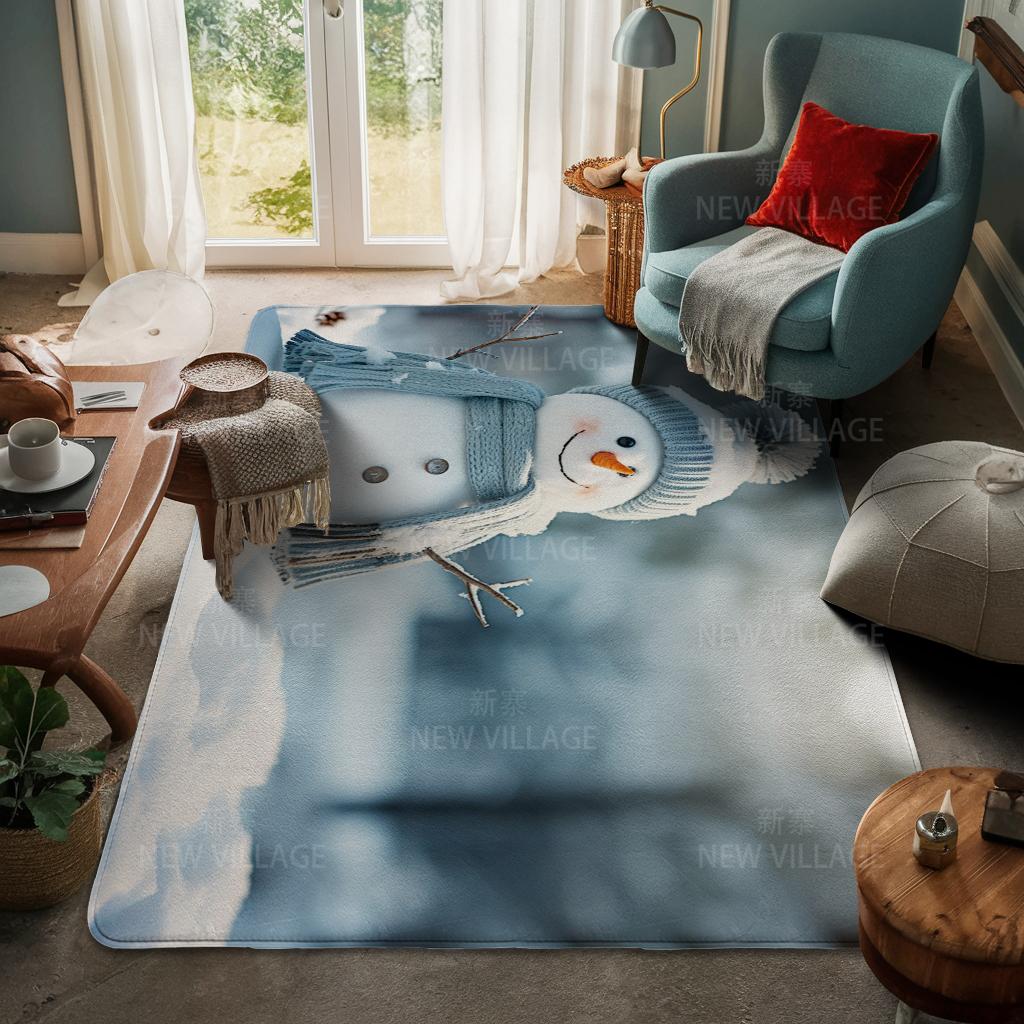 House Entrance Carpet Home Door Mat Living Room Bath Foot Bathroom Non-slip Water Absorption Rugs Bath Merry Christmas Winter