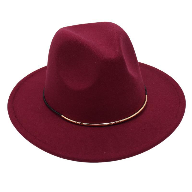 

Top Hat Wool Felt Hat Men S And Women S Wool Hat Jazz Hat Flat Edge Sun Hat Tide M（56-58cm）