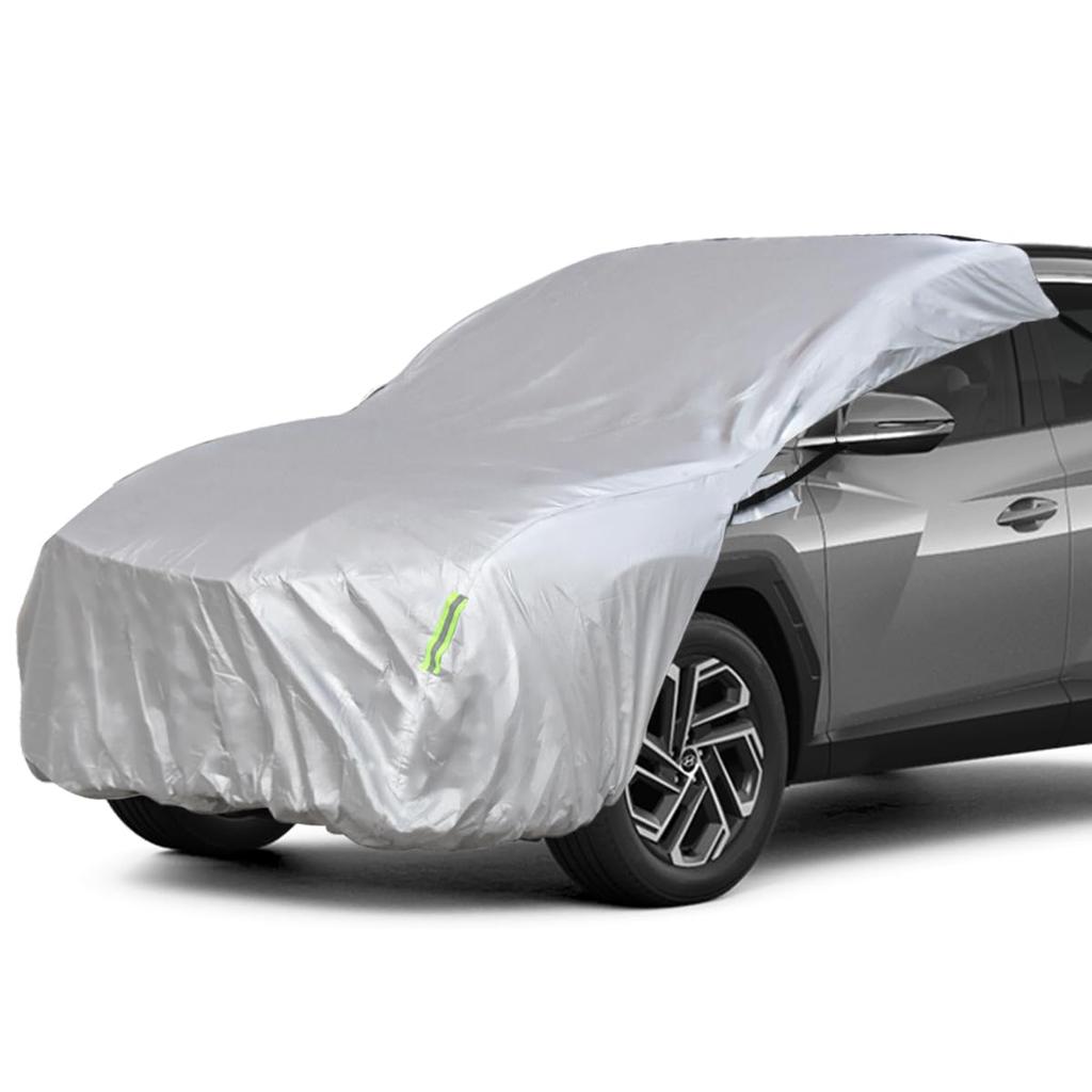 LINFEN Hood Cover, Half Car Cover, Half Fleece-Lined, Waterproof, Snowproof, UV Protection, Dustproof, Sun