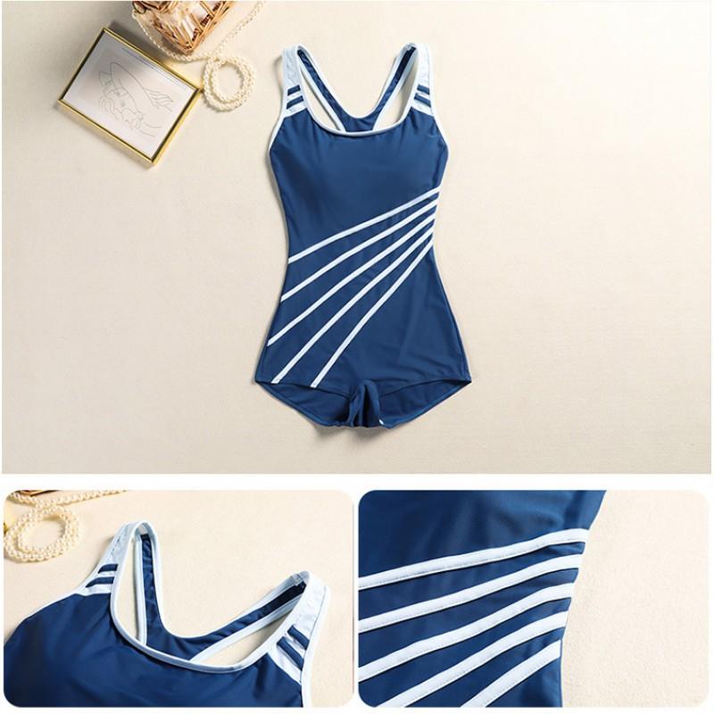 Swimsuit Women's Conservative Belly Cover To Show Slimming Large Size Sports Training One-piece Boxer Hot