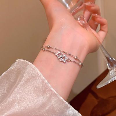 Star Bracelet Luxurious Silver Chain Bracelet Women Fashion Bracelet Adjustable For Anniversary Celebration Daily Commute Casual