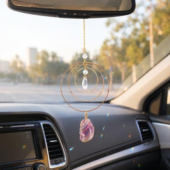 Prism Faux Crystal Sun Catcher, Hanging Window Suncatcher with Rainbow Maker, Car Home Garden Balcony Decor, Unique Gift for Housewarming Birthday