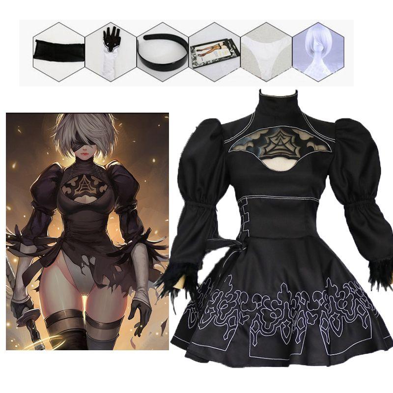Elegant And Authentic Nier Automata 2b Yorha No.2 Cosplay Costume Full Set Outfit