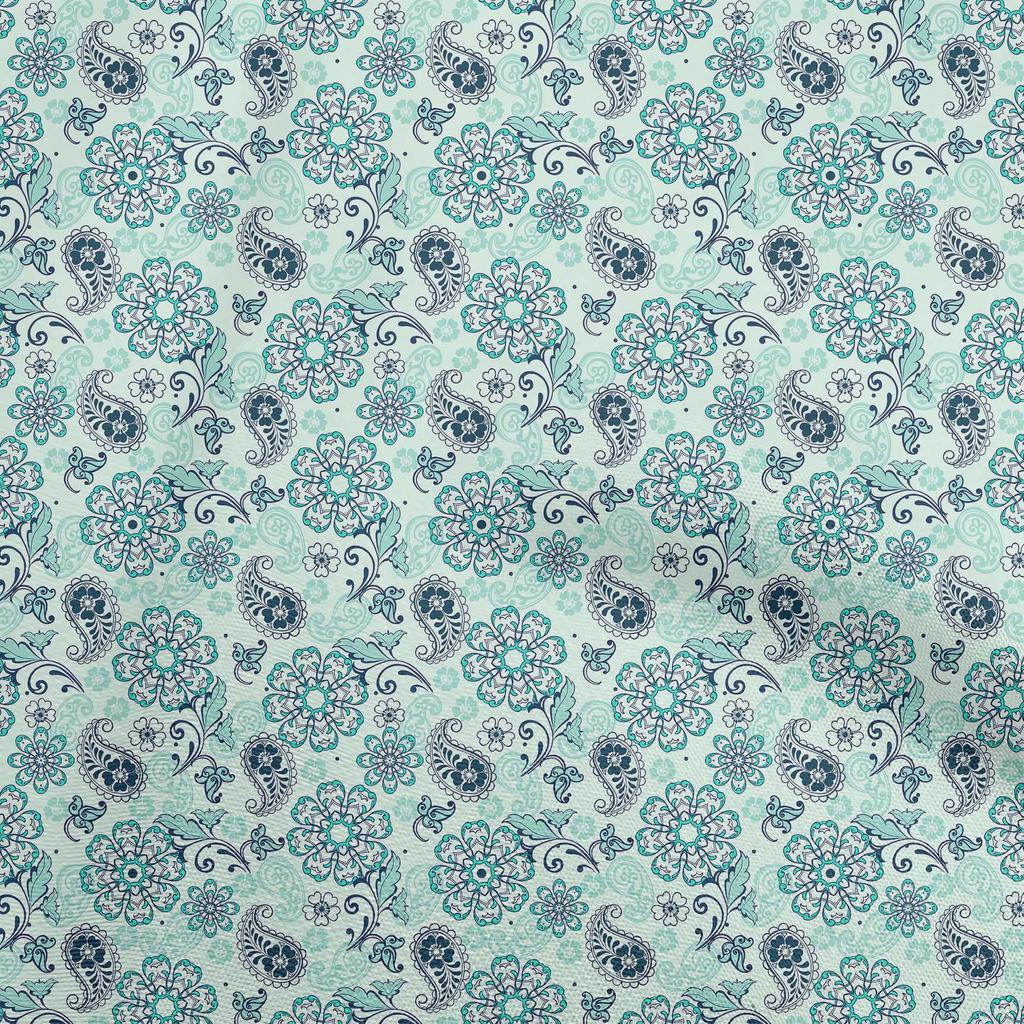 oneOone Cotton Flex Dark Brown Fabric Paisleys Craft Projects Decor Fabric Printed By The Yard 40 Inch