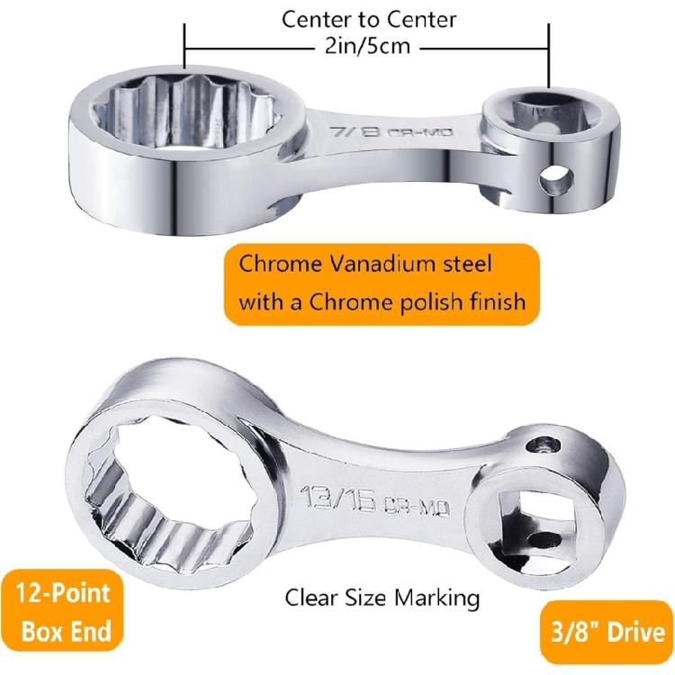 12-teiliges Drehmomentadapter-Set für enge Bereiche SAE 12-Zahn-Ring Maulschlüssel-Drehmomentadapter 3/8'' Antrieb