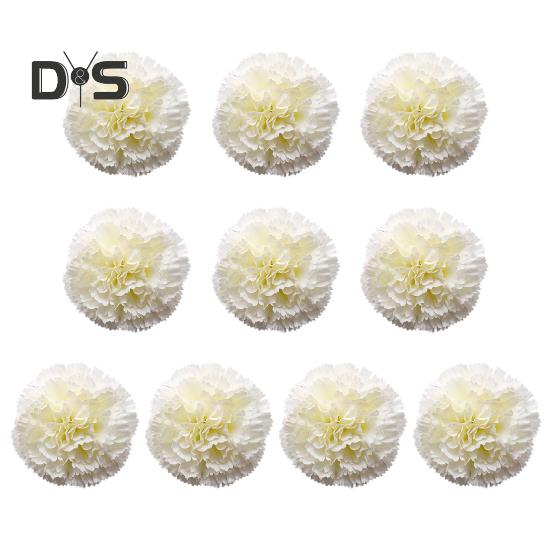 10 Pcs Artificial Carnation Flowers Handmade Faux Silk Flowers Fake Carnation Blooms for DIY Crafts Wedding Baby Showers Decorations