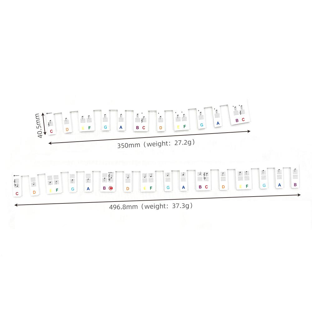 61-key Piano Keyboard Music Note Pad Mat Silica Gel Removable Piano Keyboard Note Labels Finger