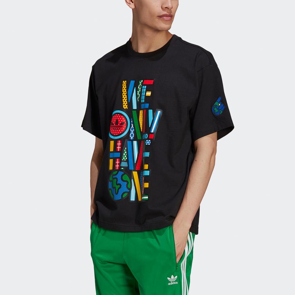 adidas Originals Artist Tee Ss Graphic Print Casual Sport Short Sleeve T-Shirt Men Tops Black HA4692