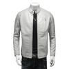 Mens Plus Size Stand Collar PU Leather Jacket Slim Fit Casual Motorcycle Style Outerwear
