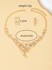3 pieces of women's trendy tulip flower earrings, necklace, Zircon set, wedding banquet party, holiday gift