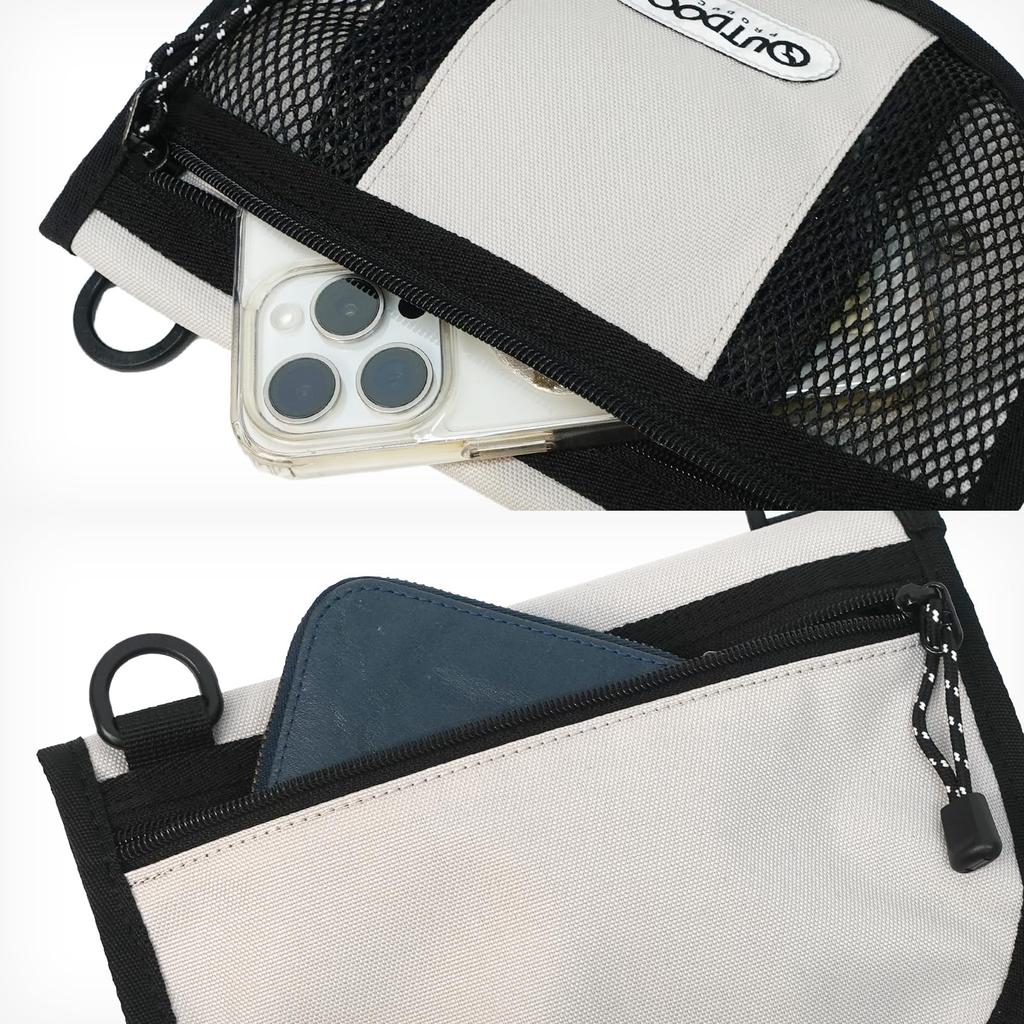 Outdoor Products Butterfly Umhängetasche mit Schultergurt, mehreren Fächern, kompakter Bag-in-Bag und Kopfhöreraufbewahrung