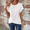 Women's Fashion Casual Summer Spring Solid Color Print Short Sleeve O-Neck Blouses  Shirts