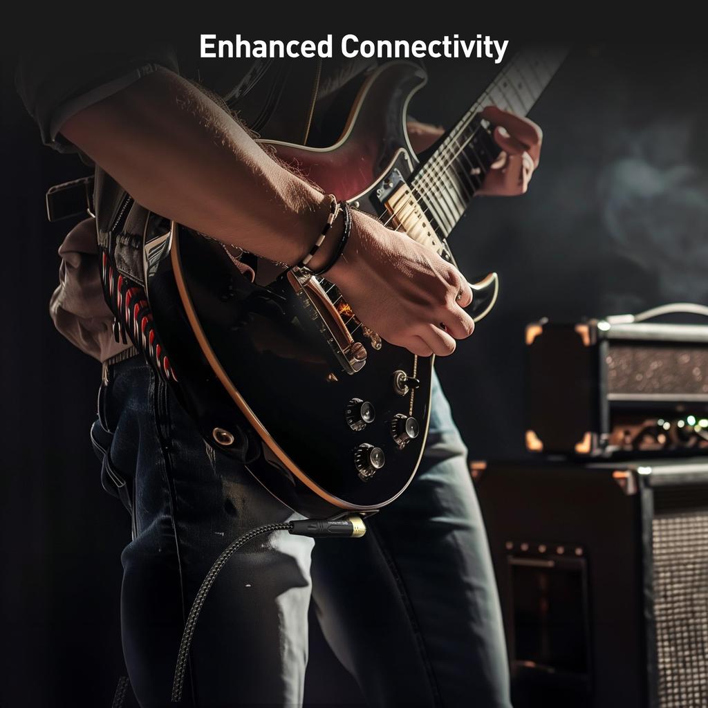 Cable Matters Guitar Cable Guitar Shield Set of 2 Monaural Plug Musical Instrument Cable TS Straight To L Type Plug 0.9m 6.35mm