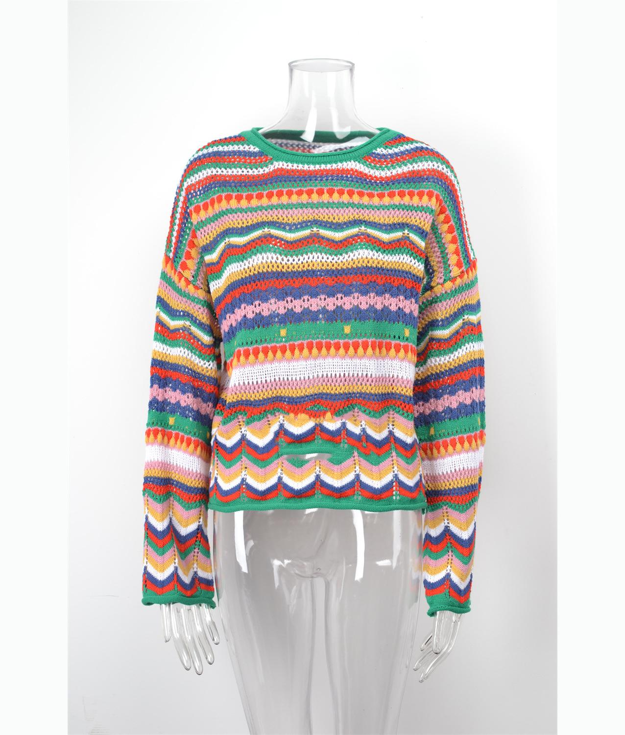 

Летний радужный вырез пляжный купальник накидка женский топ удобная женская одежда XL зелёный