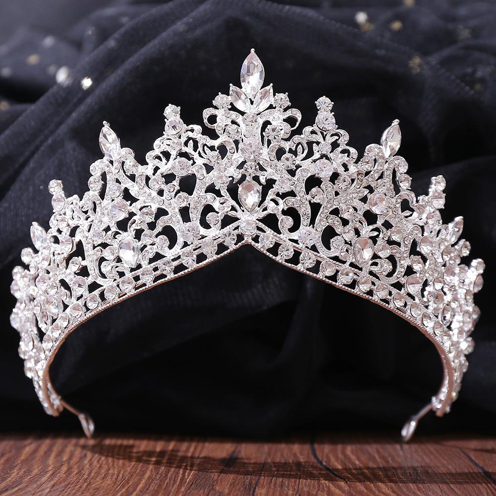

DIEZI Baroque Elegant 11 Colors Water Drop Crystal Tiara Crown Women Wedding Party Bridal Bride Flower Crown Hair Accessories серебряный