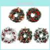 Stunning Wall Hanging Christmas Wreath With White Ornaments And Red Berries For Festive Decor