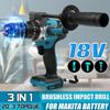 350 N.m 3 Cuplu Mașină de Găurit cu Impact Compactă Fără Fir + Mașină de Găurit Electrică cu Ciocan Fără Perii cu Mâner 20 Pentru Baterie 18V 3 în 1