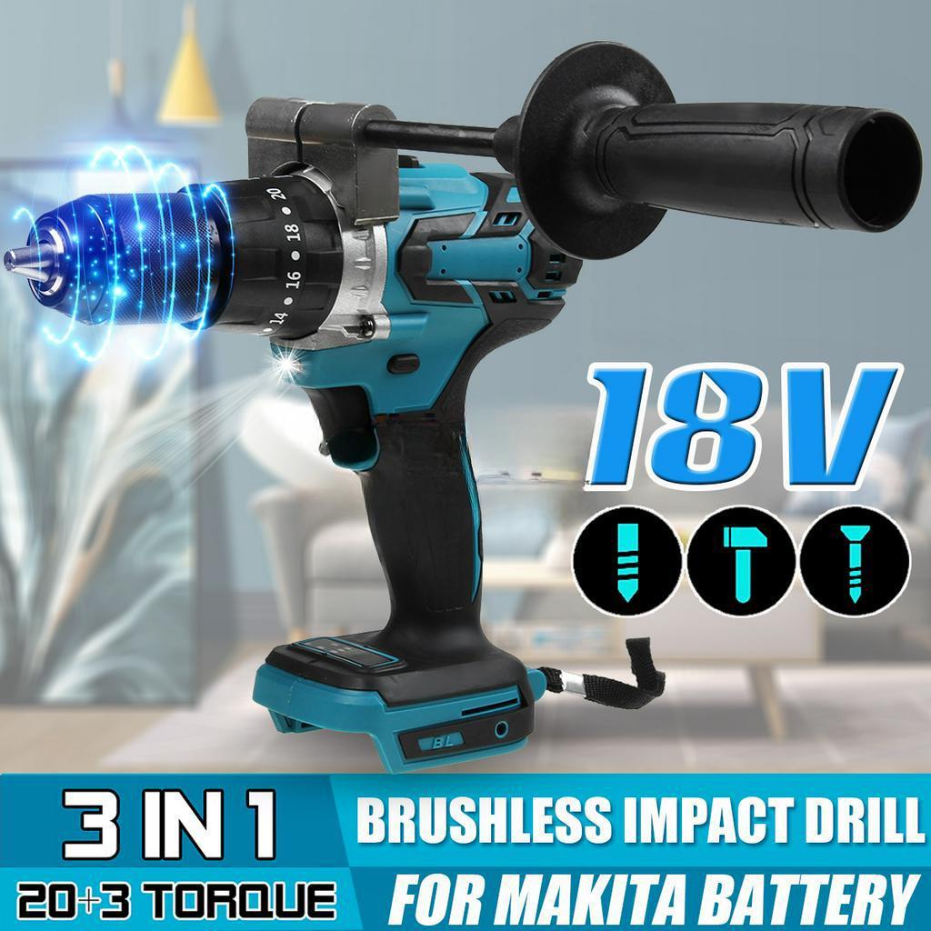 350 N.m 3 Cuplu Mașină de Găurit cu Impact Compactă Fără Fir + Mașină de Găurit Electrică cu Ciocan Fără Perii cu Mâner 20 Pentru Baterie 18V 3 în 1