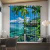 Sea-view Room Printed Curtains, Pole Bag Curtains, Christmas Decorations, Daily Home Decorations, Room Decorations