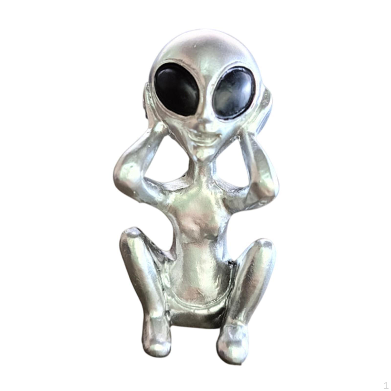 

Alien Figurine Tabletop Decor Small Sculpture for Living Room Centerpiece No Listening
