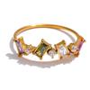 Eetit Chic Bling Colorful Cubic Zirconia Thin Fashion Ring 2024 Waterproof Stainless Steel Trendy Exquisite Finger CZ Jewelry
