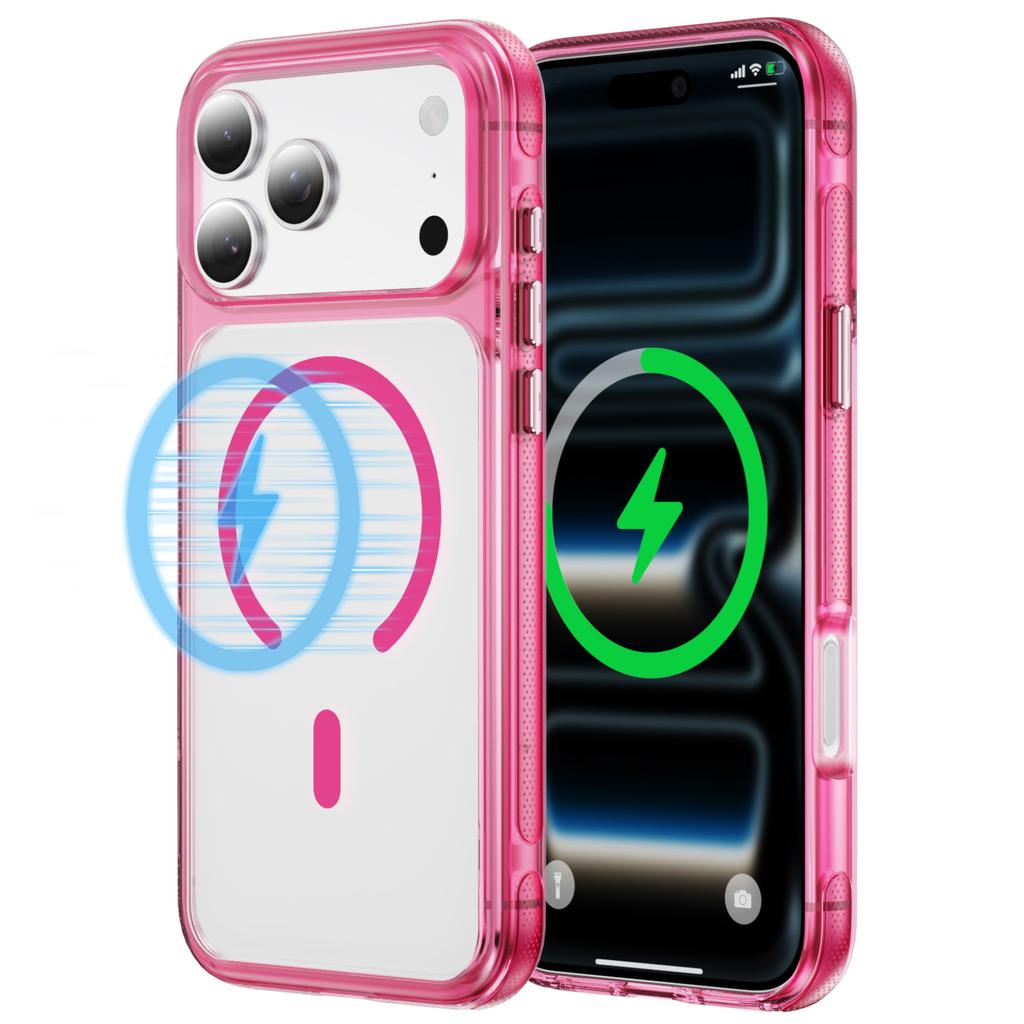 Crystal Clear Magnetic Phone Case With Anti Slip Texture Raised Camera Protection Compatible With iPhone 12 To 17 Pro Max Wireless Charging Support