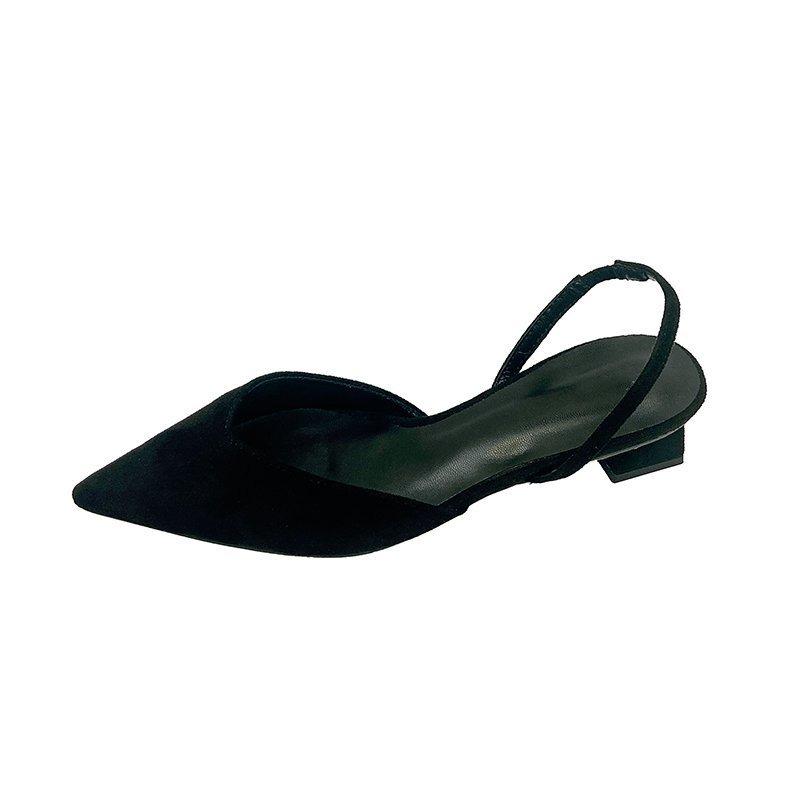 

New pointed back with middle heel sandals women s summer new Baotou fashion large size women s shoes 43