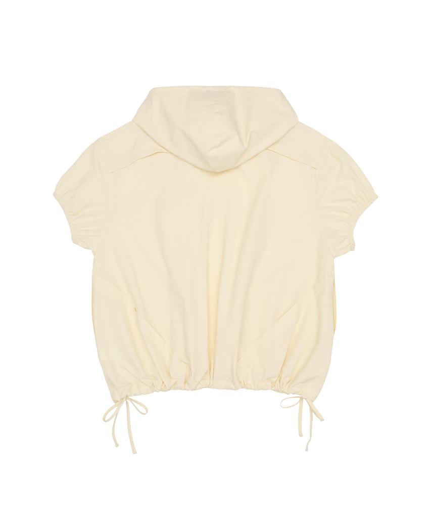 Overfit Wrinkle Shortsleeve Hoodie Yellow