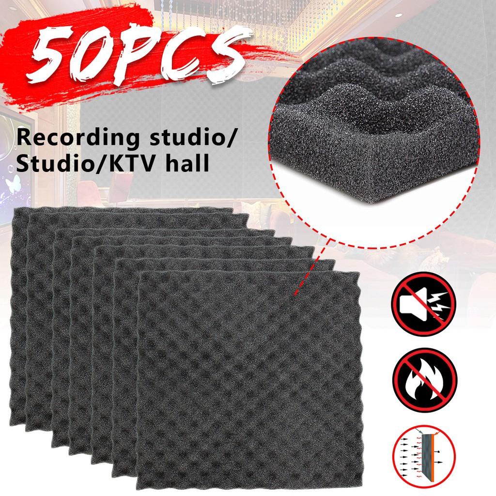 5Pcs 50x50cm Sound Absorbing Soundproofing Foam Home Studio Acoustic Sound Treatment Absorption