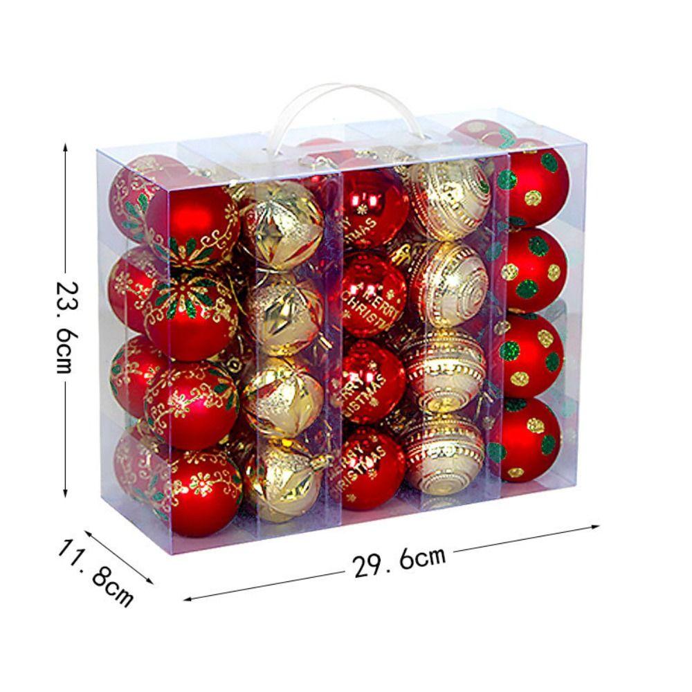 40PCS Durable Plastic Christmas Ball Set Multicolor 6cm Christmas Tree Balls Suspensable Xmas Baubles Storefront