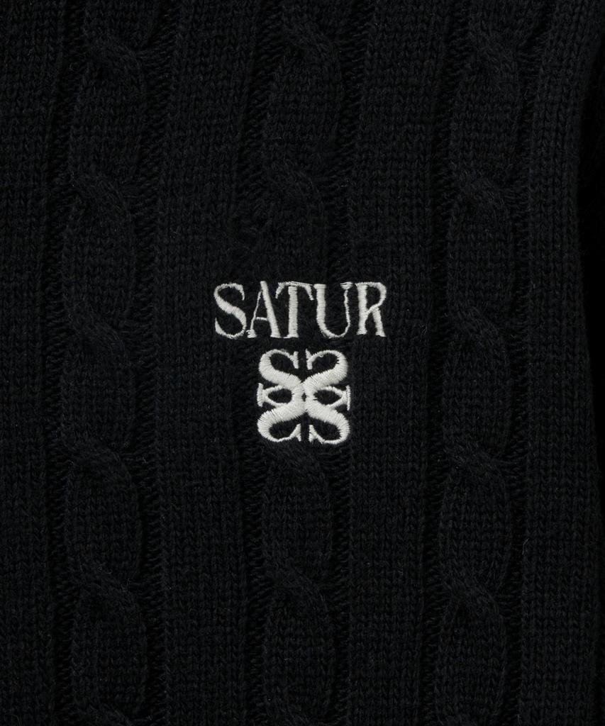 Seteo Basic Cable Crew Neck Knit Black